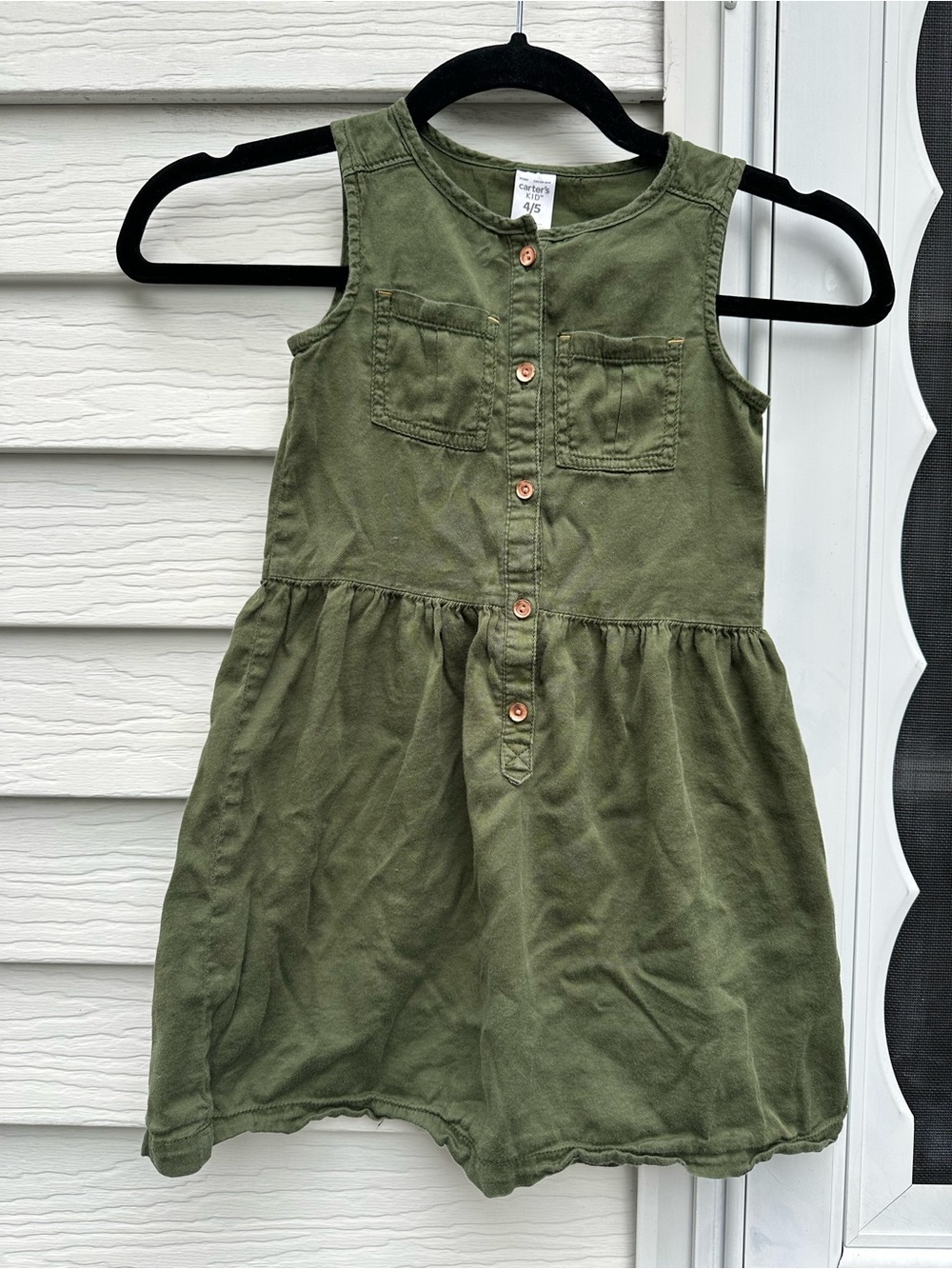Carters Olive Green Girls Dress 3/4